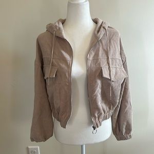 Elodie Hooded Elastic Zippered Jacket Casual Size Small